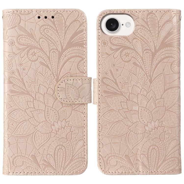 Ốp lưng điện thoại da lật dập nổi hoa ren, Dành cho iPhone 17e / 16e, Dành cho iPhone 17 Pro Max, Dành cho iPhone 17 Pro, Dành cho iPhone 17, Dành cho iPhone Air, Dành cho iPhone 16 Pro Max, Dành cho iPhone 16 Pro, Dành cho iPhone 16 Plus