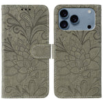 Ốp lưng điện thoại da lật dập nổi hoa ren, Dành cho iPhone 17e / 16e, Dành cho iPhone 17 Pro Max, Dành cho iPhone 17 Pro, Dành cho iPhone 17, Dành cho iPhone Air, Dành cho iPhone 16 Pro Max, Dành cho iPhone 16 Pro, Dành cho iPhone 16 Plus