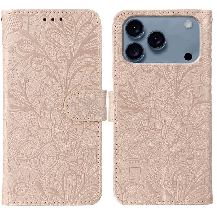 Ốp lưng điện thoại da lật dập nổi hoa ren, Dành cho iPhone 17e / 16e, Dành cho iPhone 17 Pro Max, Dành cho iPhone 17 Pro, Dành cho iPhone 17, Dành cho iPhone Air, Dành cho iPhone 16 Pro Max, Dành cho iPhone 16 Pro, Dành cho iPhone 16 Plus