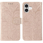 Ốp lưng điện thoại da lật dập nổi hoa ren, Dành cho iPhone 17e / 16e, Dành cho iPhone 17 Pro Max, Dành cho iPhone 17 Pro, Dành cho iPhone 17, Dành cho iPhone Air, Dành cho iPhone 16 Pro Max, Dành cho iPhone 16 Pro, Dành cho iPhone 16 Plus