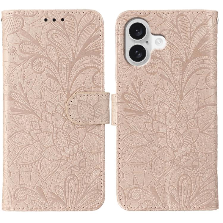 Ốp lưng điện thoại da lật dập nổi hoa ren, Dành cho iPhone 17e / 16e, Dành cho iPhone 17 Pro Max, Dành cho iPhone 17 Pro, Dành cho iPhone 17, Dành cho iPhone Air, Dành cho iPhone 16 Pro Max, Dành cho iPhone 16 Pro, Dành cho iPhone 16 Plus