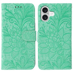 Ốp lưng điện thoại da lật dập nổi hoa ren, Dành cho iPhone 17e / 16e, Dành cho iPhone 17 Pro Max, Dành cho iPhone 17 Pro, Dành cho iPhone 17, Dành cho iPhone Air, Dành cho iPhone 16 Pro Max, Dành cho iPhone 16 Pro, Dành cho iPhone 16 Plus
