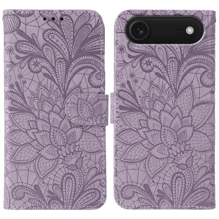 Ốp lưng điện thoại da lật dập nổi hoa ren, Dành cho iPhone 17e / 16e, Dành cho iPhone 17 Pro Max, Dành cho iPhone 17 Pro, Dành cho iPhone 17, Dành cho iPhone Air, Dành cho iPhone 16 Pro Max, Dành cho iPhone 16 Pro, Dành cho iPhone 16 Plus