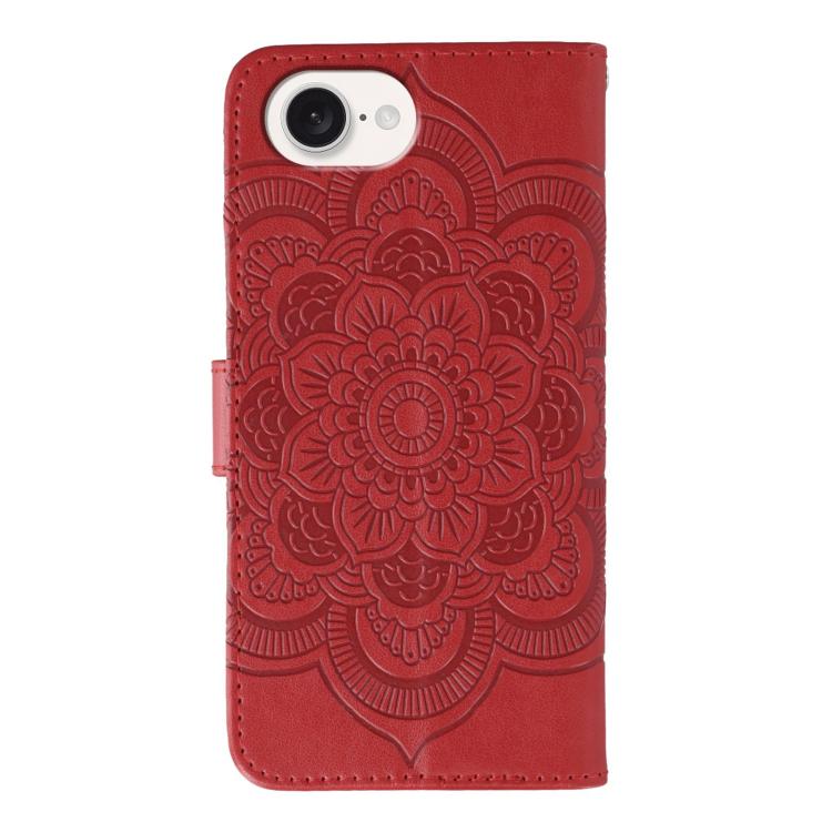Sun Mandala Embossing Leather Phone Case, For iPhone 16e / 17e, For iPhone 17 Pro Max, For iPhone 17 Pro, For iPhone 17, For iPhone Air, For iPhone 15 Pro Max