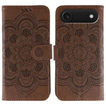 Sun Mandala Embossing Leather Phone Case, For iPhone 16e / 17e, For iPhone 17 Pro Max, For iPhone 17 Pro, For iPhone 17, For iPhone Air, For iPhone 15 Pro Max