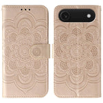 Sun Mandala Embossing Leather Phone Case, For iPhone 16e / 17e, For iPhone 17 Pro Max, For iPhone 17 Pro, For iPhone 17, For iPhone Air, For iPhone 15 Pro Max