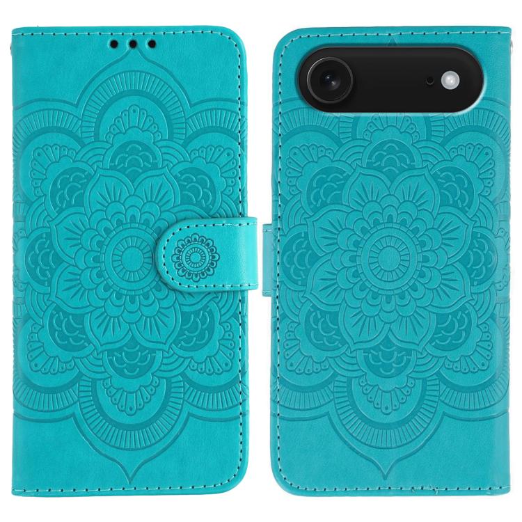 Sun Mandala Embossing Leather Phone Case, For iPhone 16e / 17e, For iPhone 17 Pro Max, For iPhone 17 Pro, For iPhone 17, For iPhone Air, For iPhone 15 Pro Max