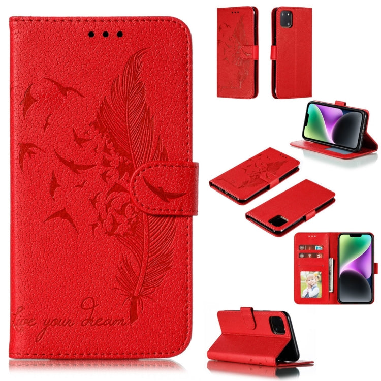 Ốp lưng điện thoại da họa tiết vân quả vải litchi hình lông vũ, Dành cho iPhone 17 Pro Max, Dành cho iPhone 17 Pro, Dành cho iPhone 17, Dành cho iPhone Air, Dành cho iPhone 15 Pro Max, Dành cho iPhone 15 Pro, Dành cho iPhone 15 Plus, Dành cho iPhone 15