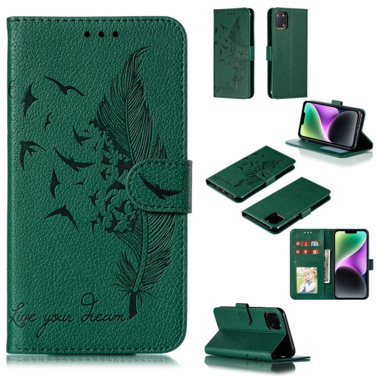 Ốp lưng điện thoại da họa tiết vân quả vải litchi hình lông vũ, Dành cho iPhone 17 Pro Max, Dành cho iPhone 17 Pro, Dành cho iPhone 17, Dành cho iPhone Air, Dành cho iPhone 15 Pro Max, Dành cho iPhone 15 Pro, Dành cho iPhone 15 Plus, Dành cho iPhone 15