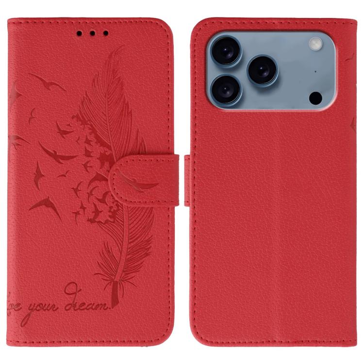 Ốp lưng điện thoại da họa tiết vân quả vải litchi hình lông vũ, Dành cho iPhone 17 Pro Max, Dành cho iPhone 17 Pro, Dành cho iPhone 17, Dành cho iPhone Air, Dành cho iPhone 15 Pro Max, Dành cho iPhone 15 Pro, Dành cho iPhone 15 Plus, Dành cho iPhone 15