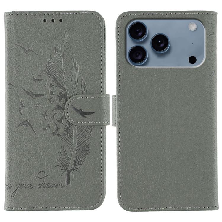 Ốp lưng điện thoại da họa tiết vân quả vải litchi hình lông vũ, Dành cho iPhone 17 Pro Max, Dành cho iPhone 17 Pro, Dành cho iPhone 17, Dành cho iPhone Air, Dành cho iPhone 15 Pro Max, Dành cho iPhone 15 Pro, Dành cho iPhone 15 Plus, Dành cho iPhone 15