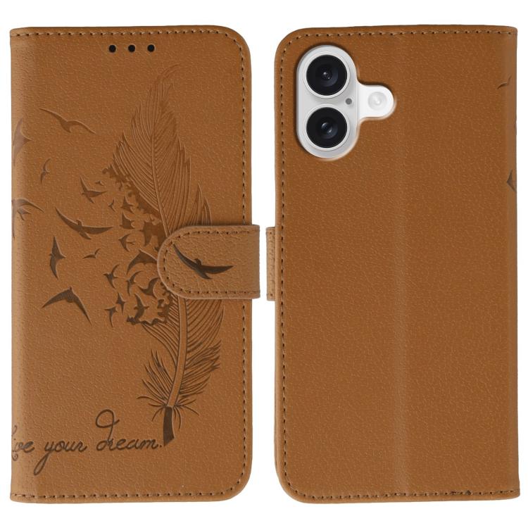 Ốp lưng điện thoại da họa tiết vân quả vải litchi hình lông vũ, Dành cho iPhone 17 Pro Max, Dành cho iPhone 17 Pro, Dành cho iPhone 17, Dành cho iPhone Air, Dành cho iPhone 15 Pro Max, Dành cho iPhone 15 Pro, Dành cho iPhone 15 Plus, Dành cho iPhone 15