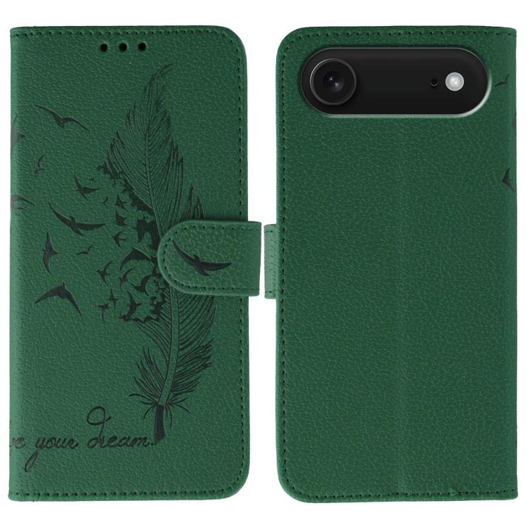 Ốp lưng điện thoại da họa tiết vân quả vải litchi hình lông vũ, Dành cho iPhone 17 Pro Max, Dành cho iPhone 17 Pro, Dành cho iPhone 17, Dành cho iPhone Air, Dành cho iPhone 15 Pro Max, Dành cho iPhone 15 Pro, Dành cho iPhone 15 Plus, Dành cho iPhone 15