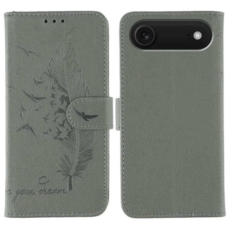 Ốp lưng điện thoại da họa tiết vân quả vải litchi hình lông vũ, Dành cho iPhone 17 Pro Max, Dành cho iPhone 17 Pro, Dành cho iPhone 17, Dành cho iPhone Air, Dành cho iPhone 15 Pro Max, Dành cho iPhone 15 Pro, Dành cho iPhone 15 Plus, Dành cho iPhone 15