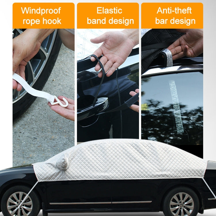Car Half-cover Car Clothing Sunscreen Heat Insulation Sun Nisor, Aluminum Foil, Aluminum Foil 3.6x1.6x1.5m