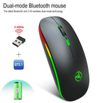 Chuột không dây phát sáng hai chế độ HXSJ T18 2.4GHZ 1600dpi USB + Bluetooth 5.1 có thể sạc lại
