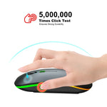 Chuột không dây phát sáng hai chế độ HXSJ T18 2.4GHZ 1600dpi USB + Bluetooth 5.1 có thể sạc lại