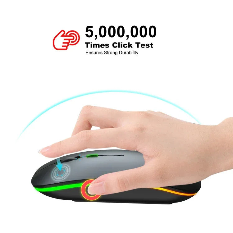 Chuột không dây phát sáng hai chế độ HXSJ T18 2.4GHZ 1600dpi USB + Bluetooth 5.1 có thể sạc lại
