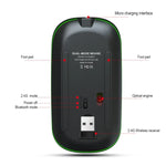 Chuột không dây phát sáng hai chế độ HXSJ T18 2.4GHZ 1600dpi USB + Bluetooth 5.1 có thể sạc lại