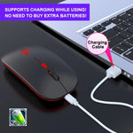 Chuột không dây phát sáng hai chế độ HXSJ T18 2.4GHZ 1600dpi USB + Bluetooth 5.1 có thể sạc lại
