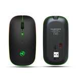 Chuột không dây phát sáng hai chế độ HXSJ T18 2.4GHZ 1600dpi USB + Bluetooth 5.1 có thể sạc lại