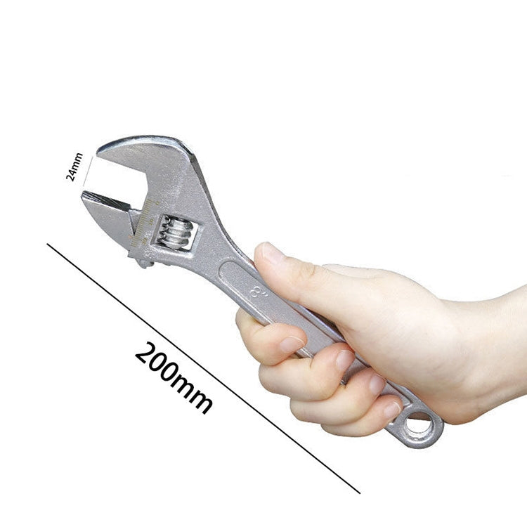 Cờ lê điều chỉnh tổng thể tôi luyện mài bóng mạ chrome, tay cầm cờ lê điều chỉnh Huhui, 8 inch, 12 inch