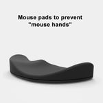 Miếng đệm chuột hỗ trợ cổ tay silicon kê tay di động văn phòng, màu đen tay trái, màu xám tay phải, màu xám tay trái