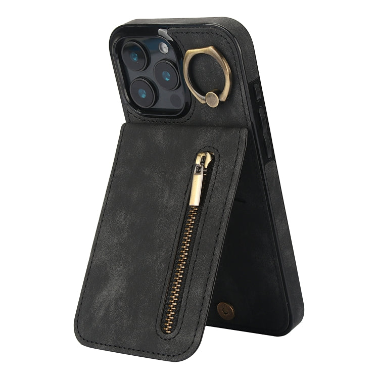 Ốp lưng điện thoại khe đựng thẻ RFID kiểu cổ điển có vòng và khóa kéo, dành cho iPhone 17e / 16e, dành cho iPhone 17 Pro Max, dành cho iPhone 17 Pro, dành cho iPhone 17, dành cho iPhone Air, dành cho iPhone 16 Pro Max