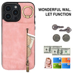 Retro Ring and Zipper RFID Card Slot Phone Case, For iPhone 16 Pro, For iPhone 16 Plus, For iPhone 16, For iPhone 15 Pro Max, For iPhone 15 Pro, For iPhone 15 Plus
