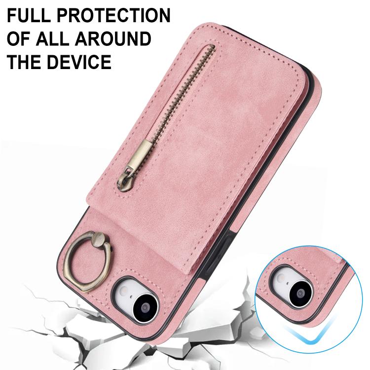 Ốp lưng điện thoại khe đựng thẻ RFID kiểu cổ điển có vòng và khóa kéo, dành cho iPhone 17e / 16e, dành cho iPhone 17 Pro Max, dành cho iPhone 17 Pro, dành cho iPhone 17, dành cho iPhone Air, dành cho iPhone 16 Pro Max