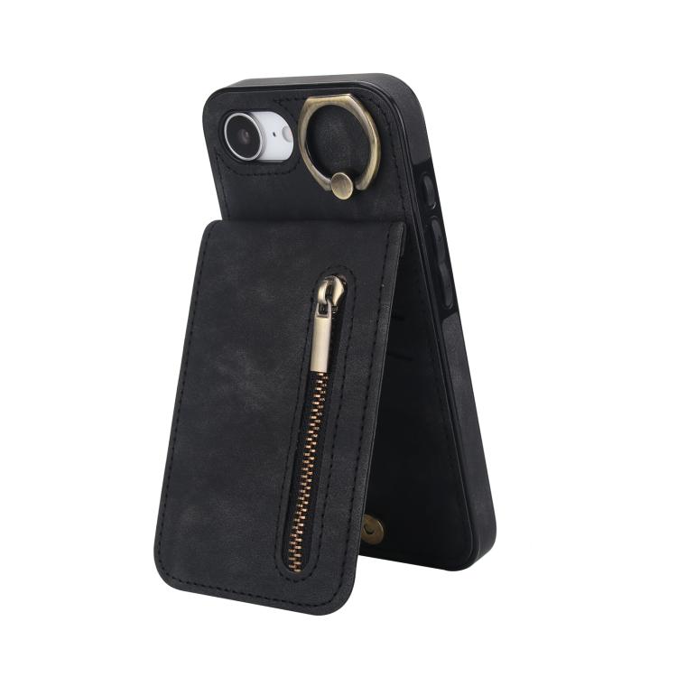 Ốp lưng điện thoại khe đựng thẻ RFID kiểu cổ điển có vòng và khóa kéo, dành cho iPhone 17e / 16e, dành cho iPhone 17 Pro Max, dành cho iPhone 17 Pro, dành cho iPhone 17, dành cho iPhone Air, dành cho iPhone 16 Pro Max