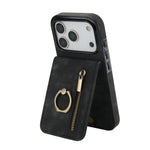 Ốp lưng điện thoại khe đựng thẻ RFID kiểu cổ điển có vòng và khóa kéo, dành cho iPhone 17e / 16e, dành cho iPhone 17 Pro Max, dành cho iPhone 17 Pro, dành cho iPhone 17, dành cho iPhone Air, dành cho iPhone 16 Pro Max