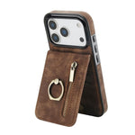 Ốp lưng điện thoại khe đựng thẻ RFID kiểu cổ điển có vòng và khóa kéo, dành cho iPhone 17e / 16e, dành cho iPhone 17 Pro Max, dành cho iPhone 17 Pro, dành cho iPhone 17, dành cho iPhone Air, dành cho iPhone 16 Pro Max