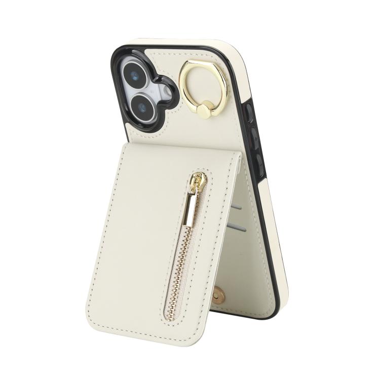 Ốp lưng điện thoại khe đựng thẻ RFID kiểu cổ điển có vòng và khóa kéo, dành cho iPhone 17e / 16e, dành cho iPhone 17 Pro Max, dành cho iPhone 17 Pro, dành cho iPhone 17, dành cho iPhone Air, dành cho iPhone 16 Pro Max