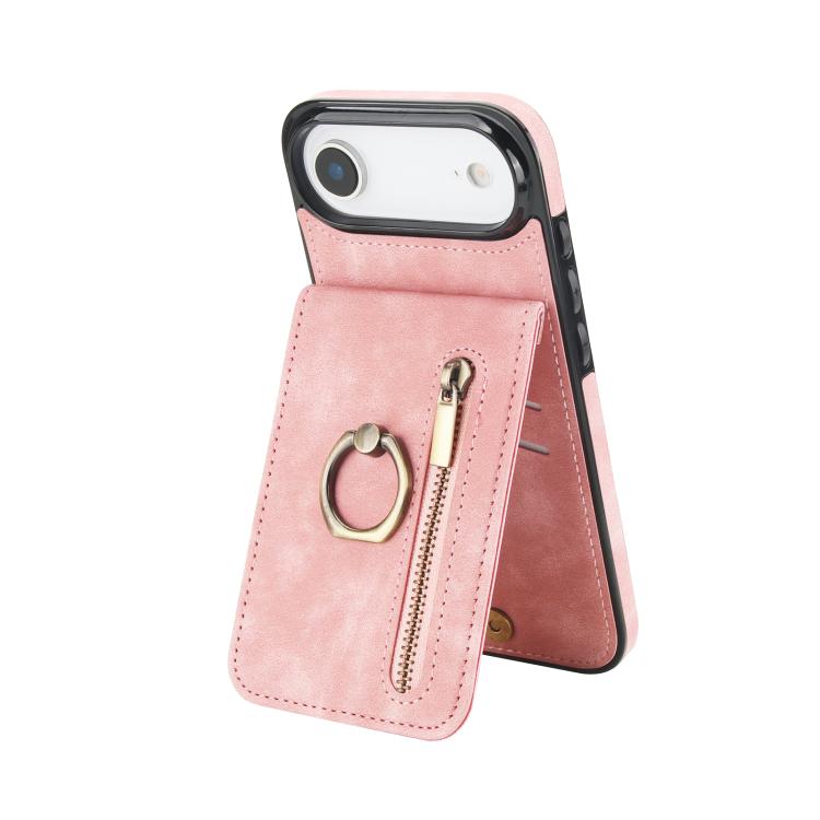 Ốp lưng điện thoại khe đựng thẻ RFID kiểu cổ điển có vòng và khóa kéo, dành cho iPhone 17e / 16e, dành cho iPhone 17 Pro Max, dành cho iPhone 17 Pro, dành cho iPhone 17, dành cho iPhone Air, dành cho iPhone 16 Pro Max