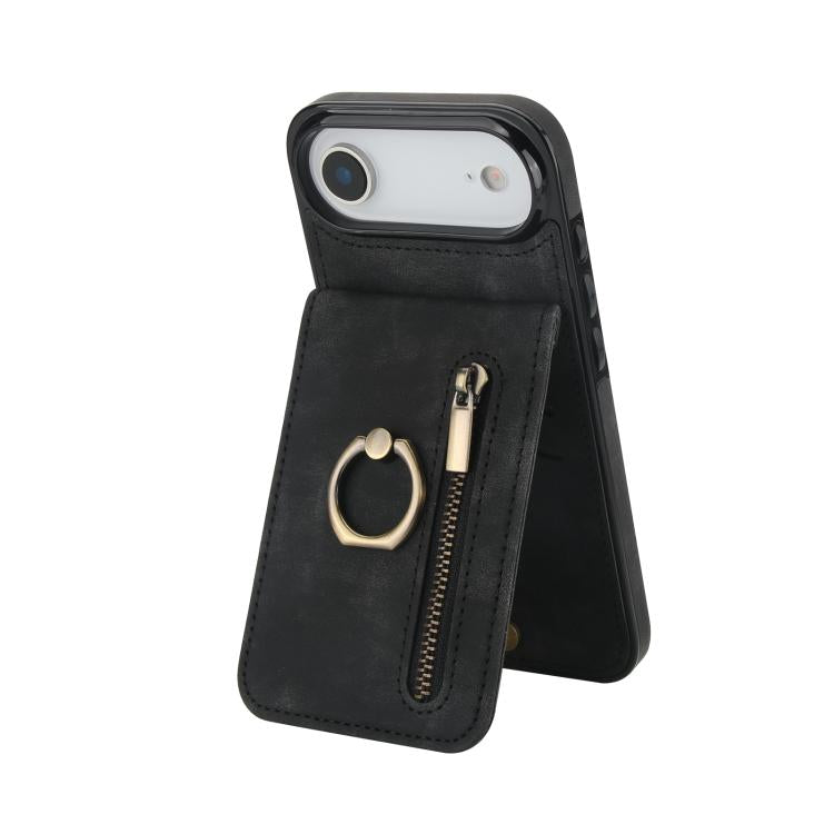 Ốp lưng điện thoại khe đựng thẻ RFID kiểu cổ điển có vòng và khóa kéo, dành cho iPhone 17e / 16e, dành cho iPhone 17 Pro Max, dành cho iPhone 17 Pro, dành cho iPhone 17, dành cho iPhone Air, dành cho iPhone 16 Pro Max