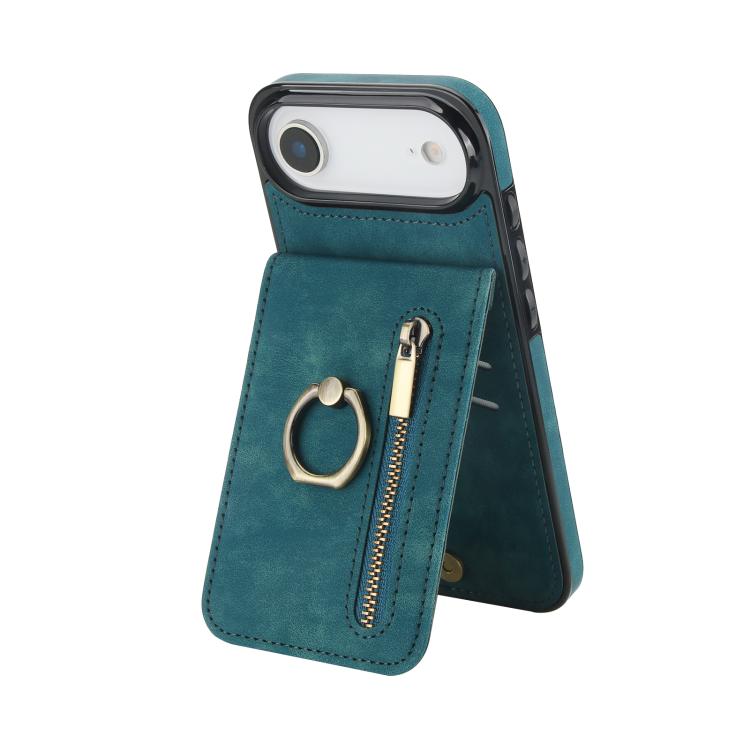Ốp lưng điện thoại khe đựng thẻ RFID kiểu cổ điển có vòng và khóa kéo, dành cho iPhone 17e / 16e, dành cho iPhone 17 Pro Max, dành cho iPhone 17 Pro, dành cho iPhone 17, dành cho iPhone Air, dành cho iPhone 16 Pro Max