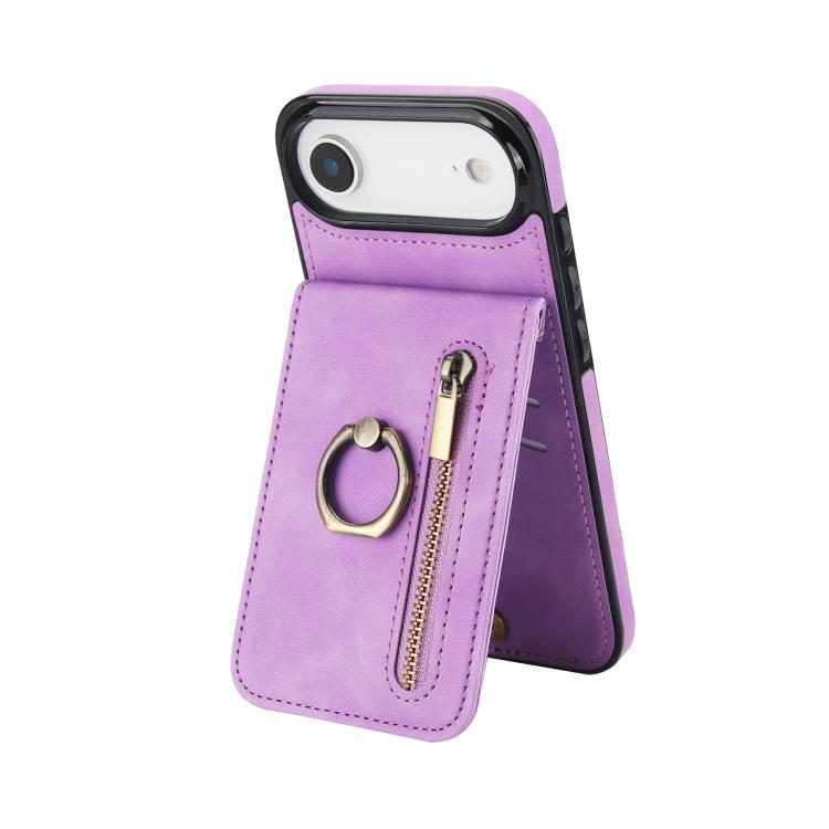 Ốp lưng điện thoại khe đựng thẻ RFID kiểu cổ điển có vòng và khóa kéo, dành cho iPhone 17e / 16e, dành cho iPhone 17 Pro Max, dành cho iPhone 17 Pro, dành cho iPhone 17, dành cho iPhone Air, dành cho iPhone 16 Pro Max