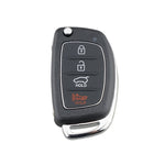 4-button Folding Car Key Shell with Metal Edge Solaris ix35 ix4 Santa For Hyundai Sonata 2014-2017 / Tucson 2016-2019 /  Santa Fe 2013-2016, For Hyundai 4-button Solaris ix35 ix4
