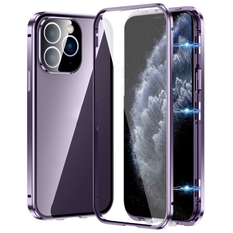 Ốp điện thoại kính cường lực HD khóa đôi nam châm, dành cho iPhone 11 Pro