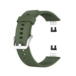 Silicone Silver Steel Buckle Watch Band, For Huawei Watch Fit Special Edition