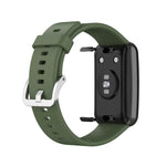 Silicone Silver Steel Buckle Watch Band, For Huawei Watch Fit Special Edition