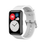 Silicone Silver Steel Buckle Watch Band, For Huawei Watch Fit Special Edition