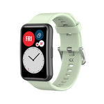 Silicone Silver Steel Buckle Watch Band, For Huawei Watch Fit Special Edition