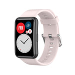 Silicone Silver Steel Buckle Watch Band, For Huawei Watch Fit Special Edition