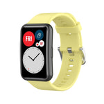 Silicone Silver Steel Buckle Watch Band, For Huawei Watch Fit Special Edition