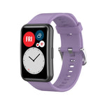 Silicone Silver Steel Buckle Watch Band, For Huawei Watch Fit Special Edition