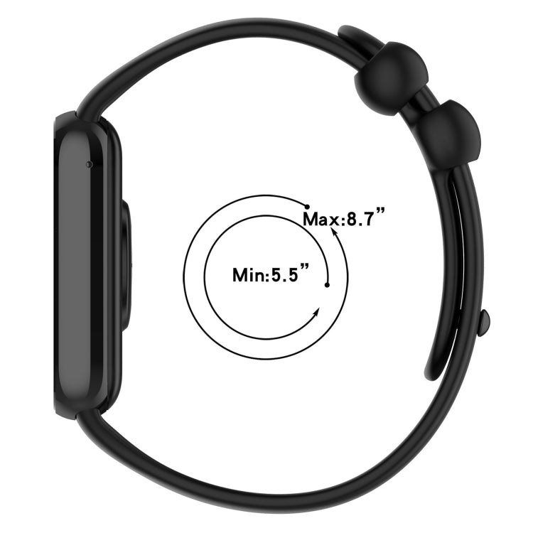 Solid Color Black Buckle Silicone Watch Band, For Xiaomi Band 10 Pro / Redmi Watch 6 / 5