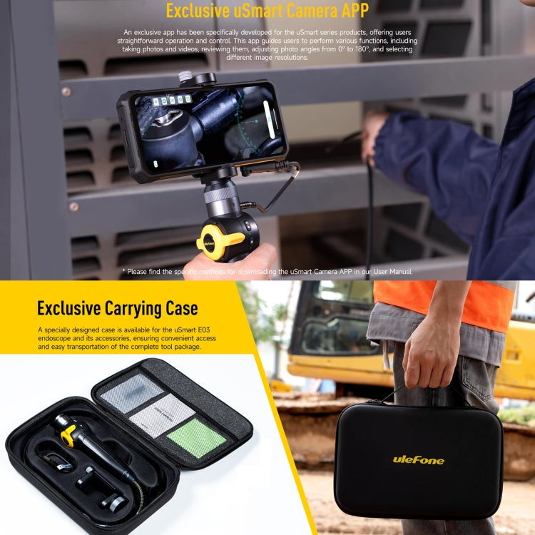 Nội soi xoay Ulefone uSmart E03 chống nước IP67 cho Armor 24 / 21 / 19 / 18T / 18T Ultra / Armor Pad, uSmart E03