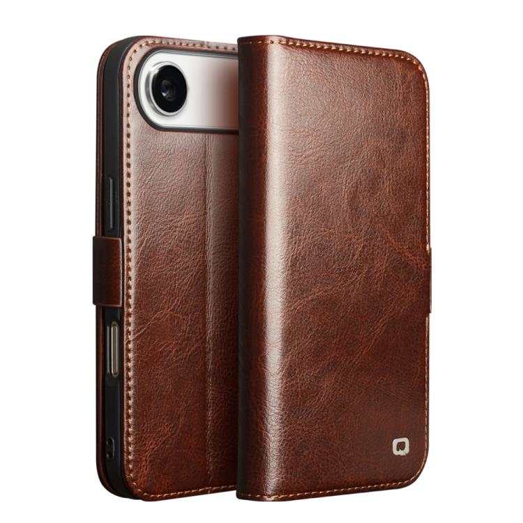 Ốp lưng điện thoại da thật QIALINO Classic 103 khóa cài, dành cho iPhone 17e / 16e, dành cho iPhone 17 Pro Max, dành cho iPhone 17 Pro, dành cho iPhone 17, dành cho iPhone Air, dành cho iPhone 15 Pro Max, dành cho iPhone 15 Plus, dành cho iPhone 15